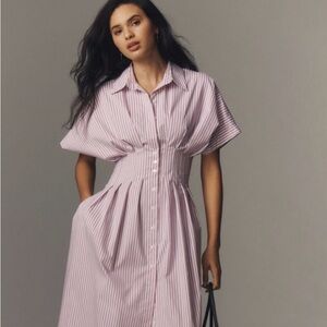 Anthropologie Esquise Tobie  dress medium purple motif stripe